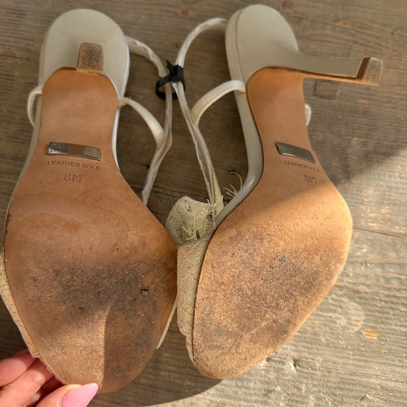 Badgley Mischka Cream Lace Slingback Heels. Vintage. - Picture 10 of 10